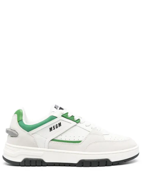 MSGM panelled leather sneakers Neutrals 3640MS604834