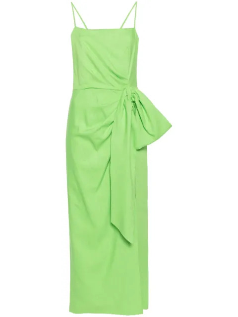 MSGM gathered-detail maxi dress Green 3641MDA31247010