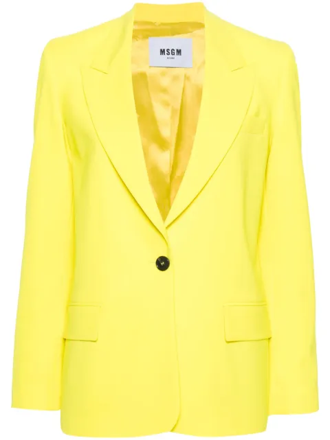 MSGM single-breasted peak-lapels blazer Yellow 3641MDG22247200