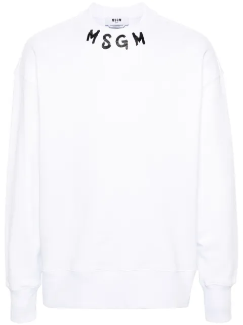 MSGM logo-print cotton sweatshirt White 3640MM119247000