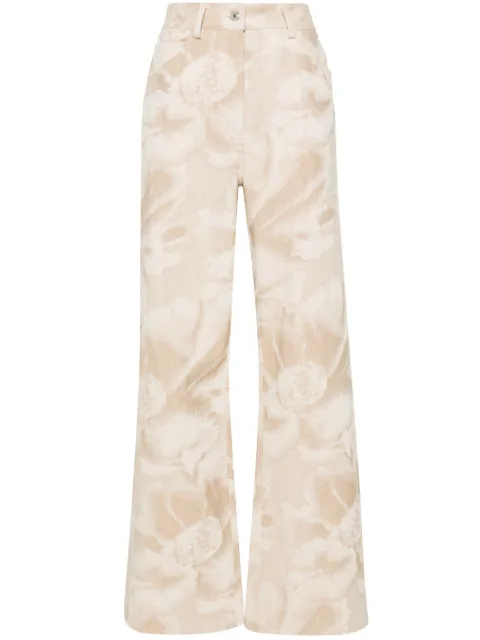 MSGM high-waist straight-leg jeans Neutrals 3641MDP21247012