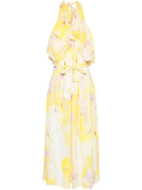 MSGM floral-print maxi dress Yellow 3642MDA41247321