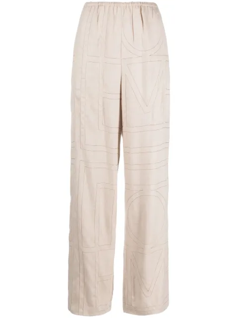 TOTEME Monogram flannel pajama bottoms Neutrals 241WRB1101FB0080113