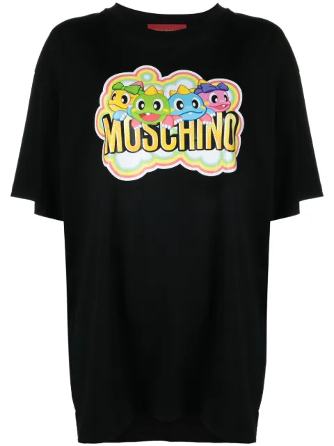 Moschino cartoon-print organic-cotton T-shirt Black A07991041