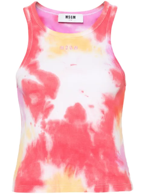 MSGM tie-dye ribbed tank top Pink 3641MDT79247287