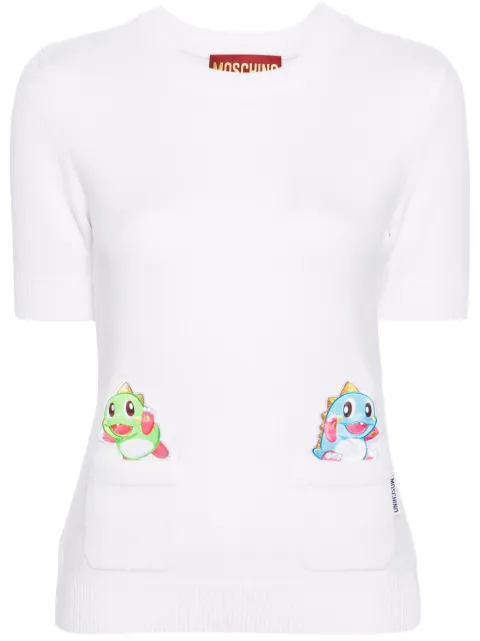 Moschino logo-tag short-sleeve top Neutrals A09021000