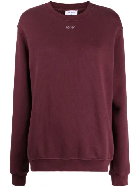 Off-White Arrows embroidered cotton hoodie Red OWBA055F23JER0012801