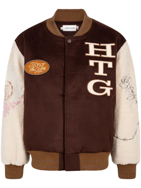 Honor The Gift Letterman varsity jacket Brown HTG230463BRN