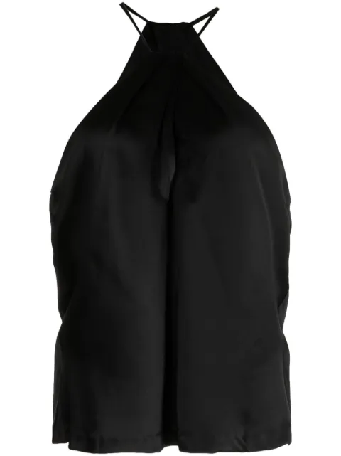 Nili Lotan Edwige halterneck silk top Black 12486W79