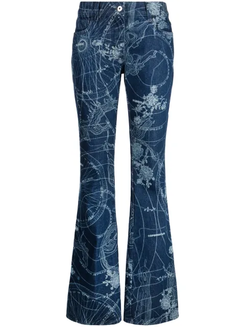 Off-White graphic-print flared jeans Blue OWYA061F23DEN0064700