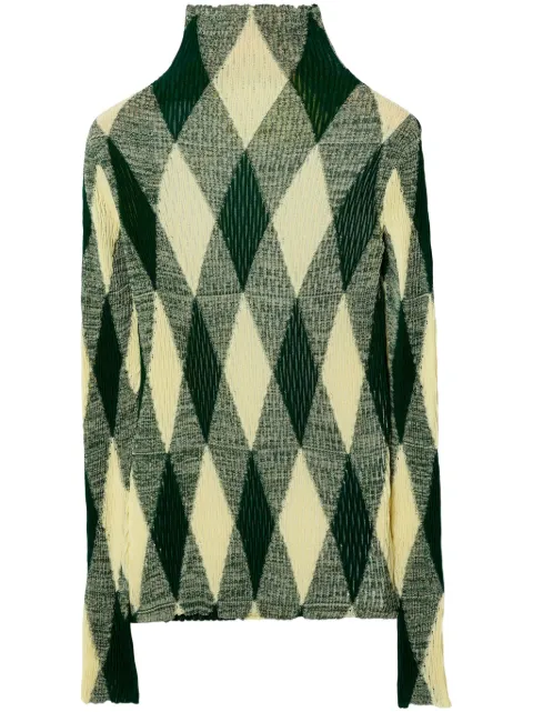Burberry argyle-knit high-neck jumper Neutrals 8081046