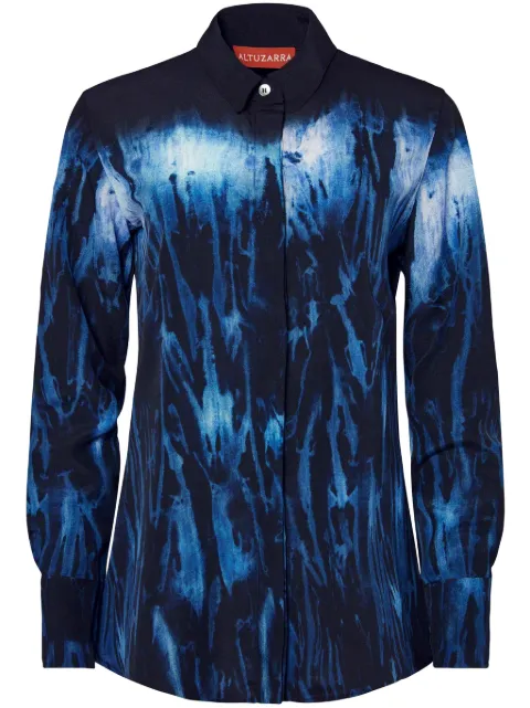 Altuzarra Chika Shibori-print silk shirt Blue S1244015BSP008321406BERRYBLUESHIBORI