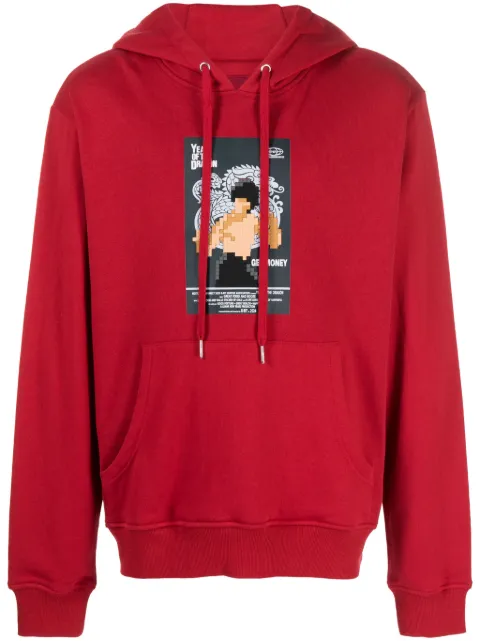 Mostly Heard Rarely Seen 8-Bit Year Of The Dragon cotton hoodie Red MHEB02BDKH41