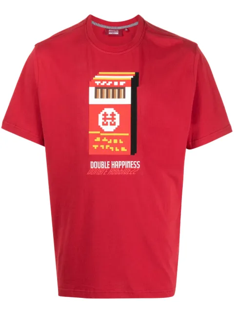 Mostly Heard Rarely Seen 8-Bit pixelated-print cotton T-shirt Red MHEB02BDT44