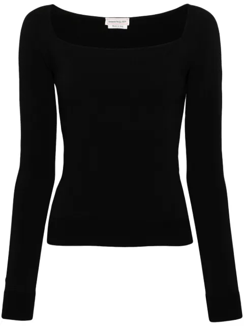Alexander McQueen ribbed-knit top Black 780452Q1A8G