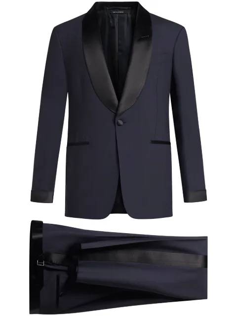 TOM FORD satin-trim suit Blue 2ESHT1WES01