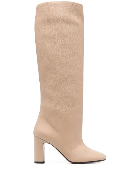 Kiton 95mm leather knee-high boots Neutrals D50809X04R9915