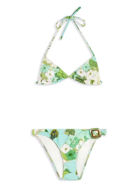 TOM FORD floral print bikini set Blue BIJ011JEP029