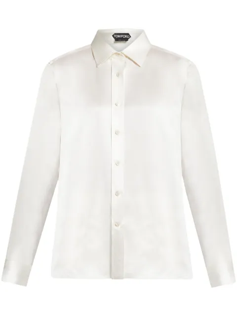 TOM FORD long-sleeve silk shirt White CA3255FAX1178