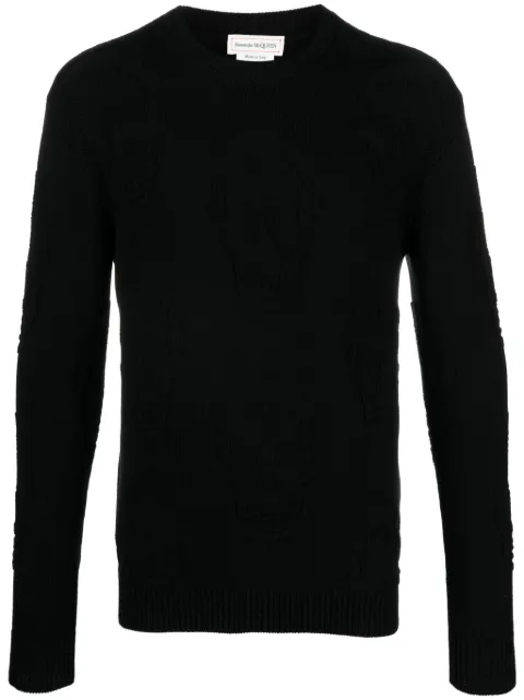 Alexander McQueen Skull-jacquard cotton jumper Black 775862Q1A71