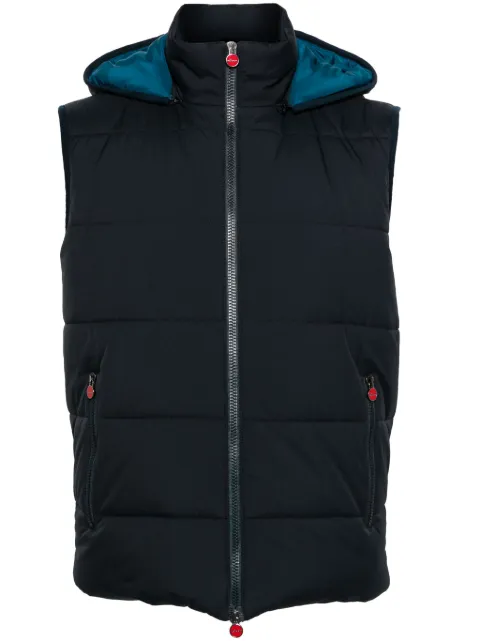 Kiton zip-up hooded gilet Blue UW1585YC401002