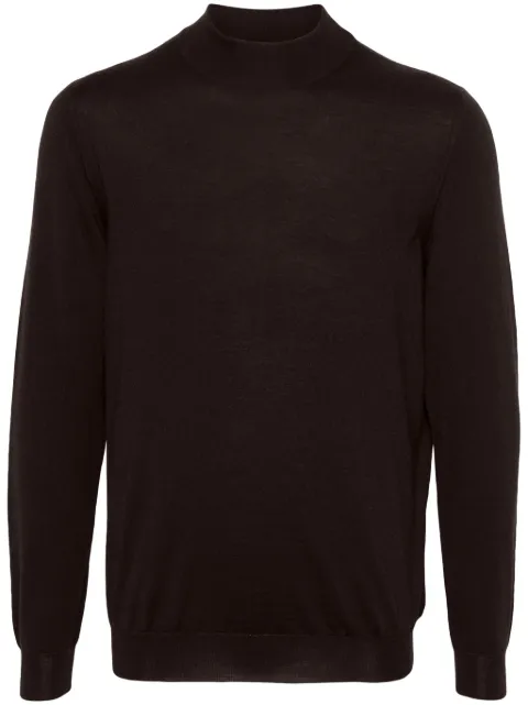 Kiton high-neck cashmere-silk jumper Brown UK03W23