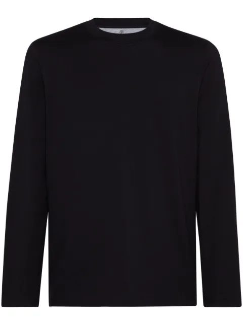 Brunello Cucinelli round-neck long-sleeve T-shirt Black M0B137407C101