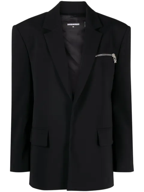 DSQUARED2 logo-charm single-breasted blazer Black S80BN0004S60567