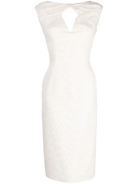Saiid Kobeisy sequin-embellished tweed midi dress White CAPS2381