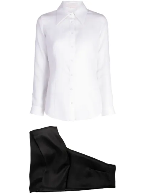 Saiid Kobeisy Mikado piqué trousers set Neutrals CAPS2376