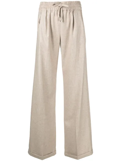 Kiton wide-leg cashmere trousers Brown D56106K0524C01
