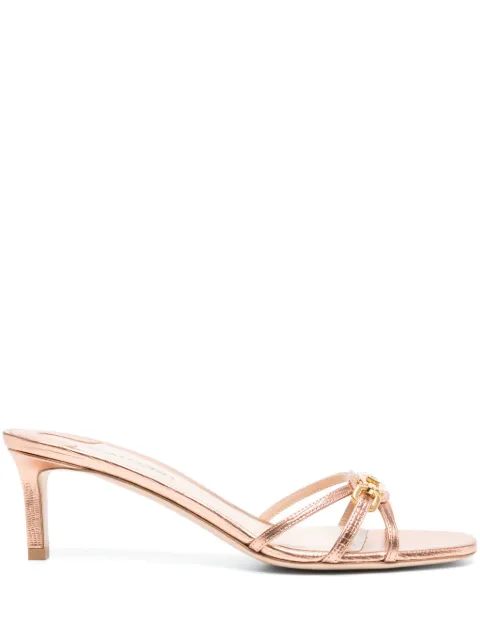 TOM FORD logo-plaque leather heeled sandals Neutrals W3388LCL232X