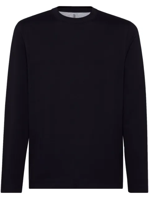 Brunello Cucinelli ribbed-neck cotton T-shirt Blue M0B137407C4425
