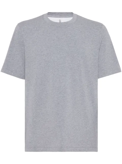 Brunello Cucinelli mélange-effect cotton-blend T-shirt Grey M0B131308C8190