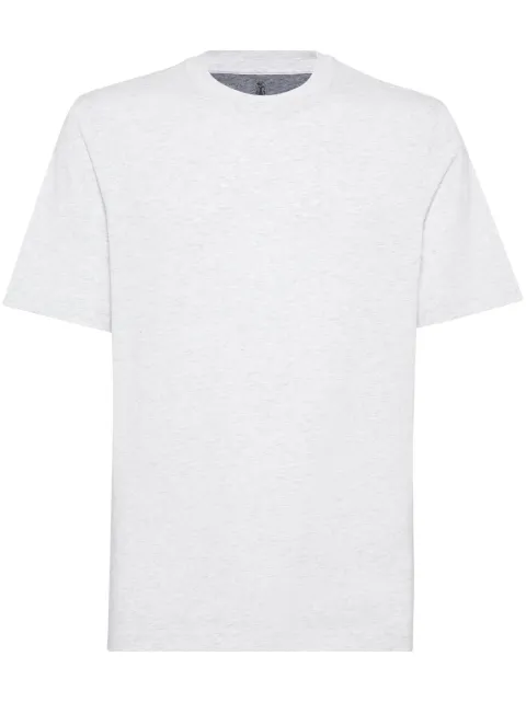 Brunello Cucinelli mélange-effect cotton-blend T-shirt Grey M0B131308C3657