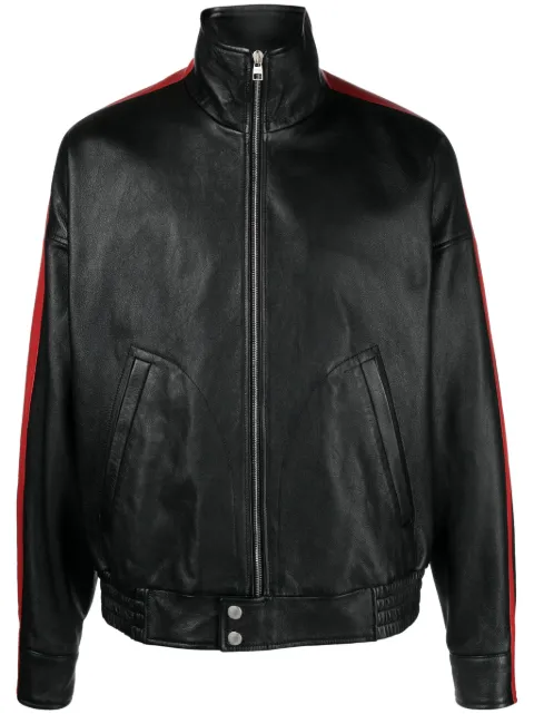 Alexander McQueen striped leather Biker jacket Black 775971Q5AMG