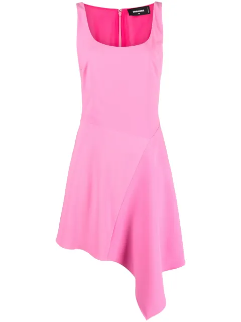 DSQUARED2 sleeveless asymmetric minidress Pink S75CV0763S60581