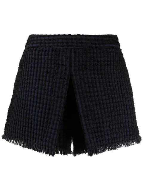DSQUARED2 frayed-edge tweed shorts Blue S75MU0462S78504