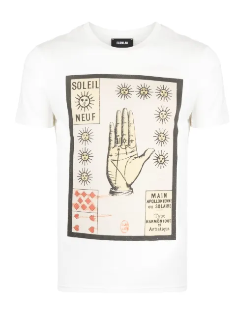 EGONlab. Sun Nine cotton T-shirt White WHITECOTTON