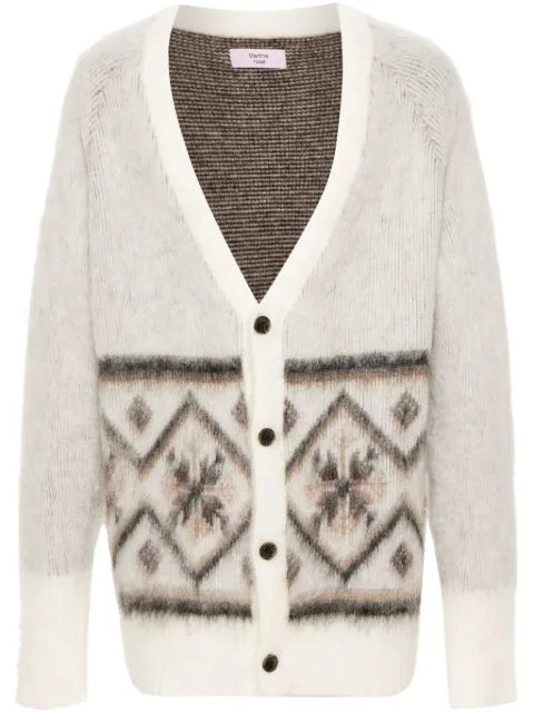 Martine Rose brushed Fair Isle-intarsia cardigan White MRAW23931