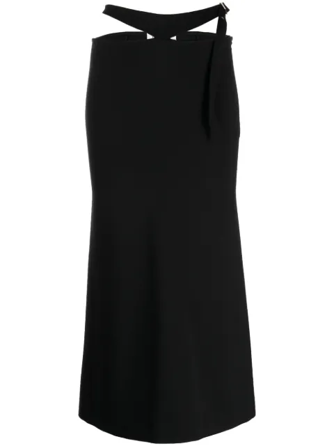 The Attico cut-out midi skirt Black 241WCS195RY02