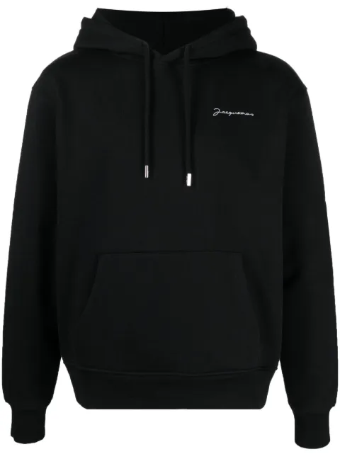 Jacquemus logo-embroidered hoodie Black 226JS3102120