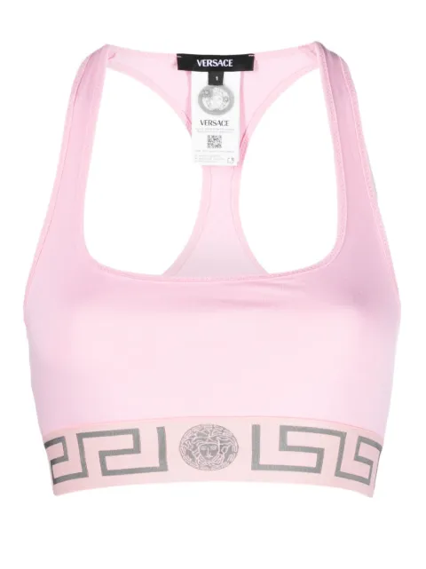 Versace Greca-detailed scoop-neck bra Pink AUD01039A232741