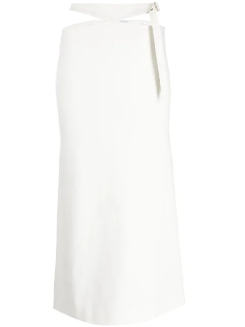 The Attico cut-out midi skirt White 241WCS195RY02