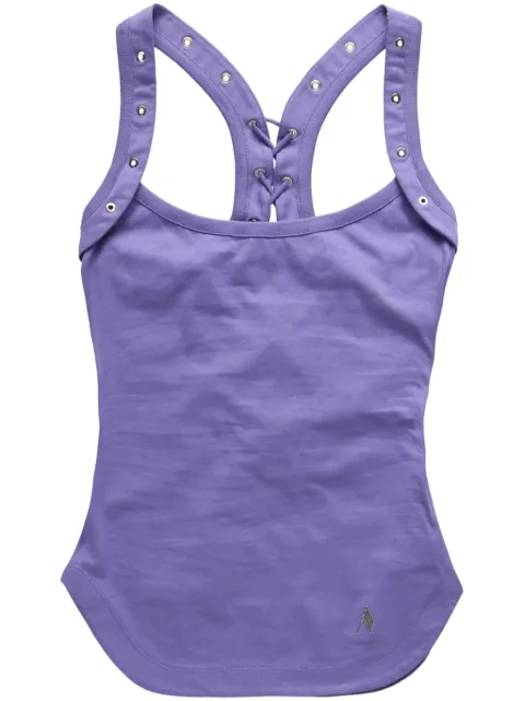 The Attico eyelet-detailing cotton top Purple 241WCT236J025