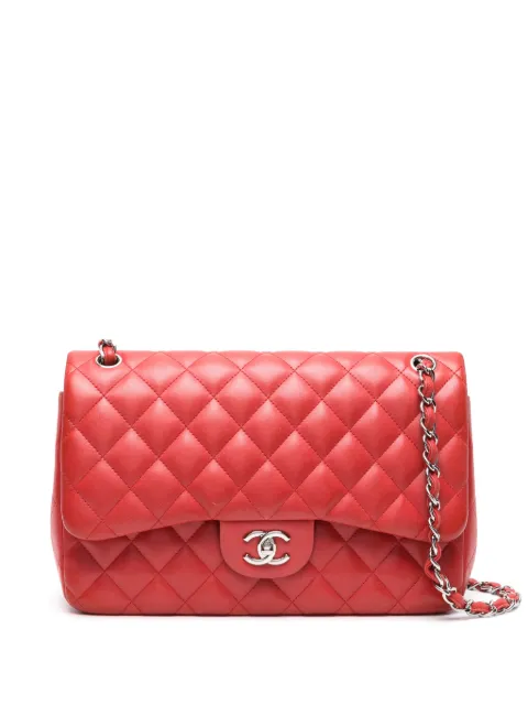 CHANEL Pre-Owned 2013-2014 Double Flap jumbo shoulder bag Red CHENELJUMBOROSSA