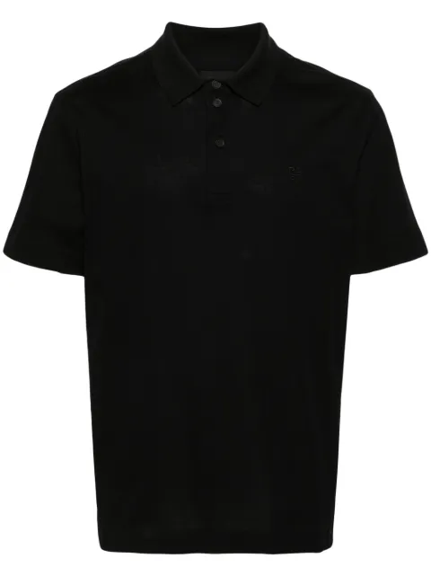 Givenchy embroidered-monogram cotton polo shirt Black BM71KR3YCD001