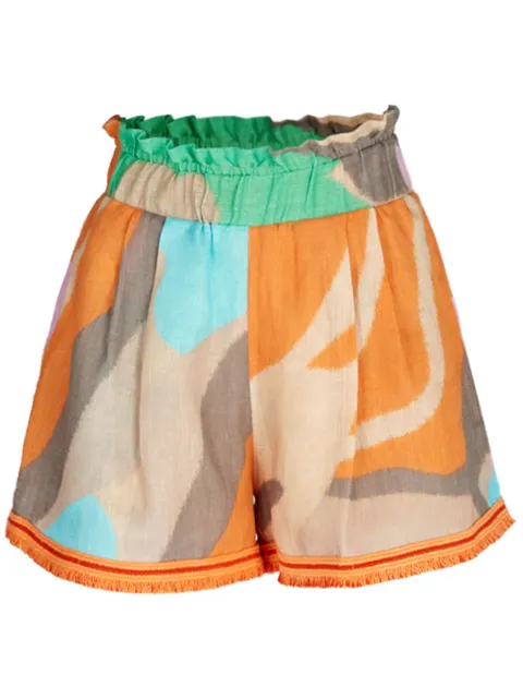 Silvia Tcherassi Giorgio abstract-print shorts Orange ST240096
