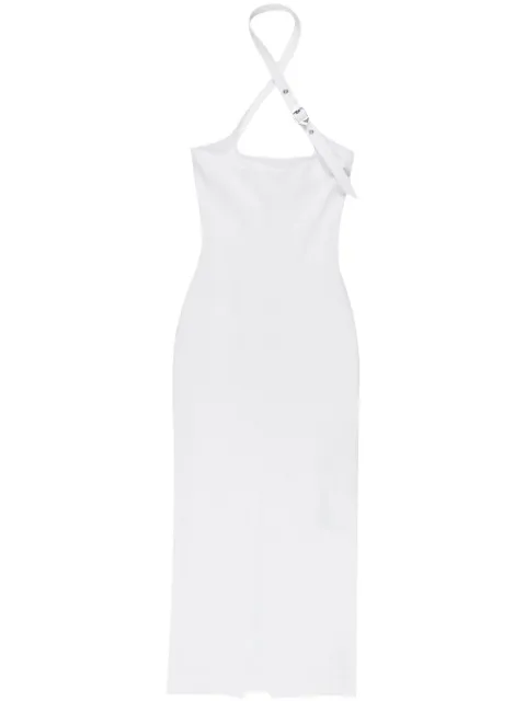 The Attico decorative-buckle halterneck dress White 241WCM102RY02