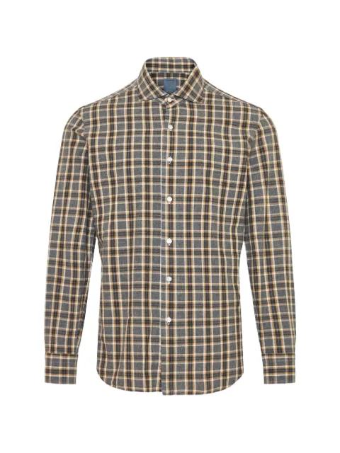 Barba check-pattern long-sleeve shirt Grey 6063